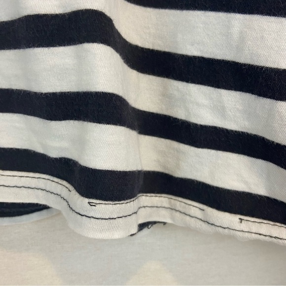 PacSun Black and White Striped Long Sleeved Tee Oversized Asymmetric Large - Picture 7 of 9